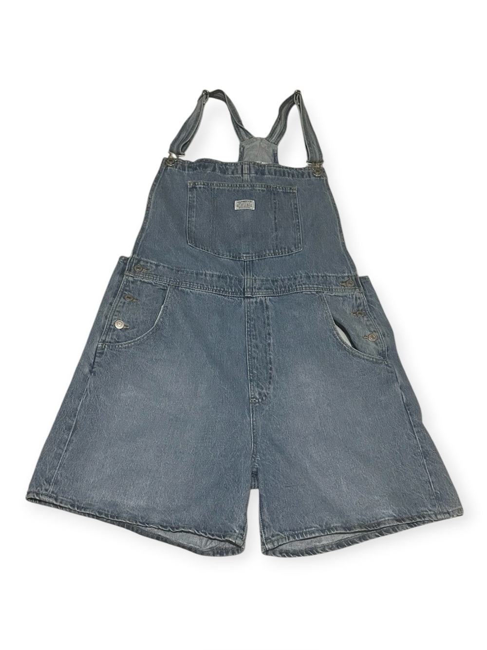 Levi’s Women’s XL Blue Denim Short Overalls Relaxed Baggy Fit
